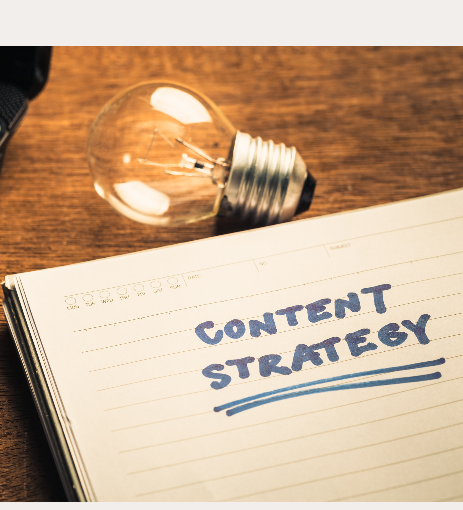 Professional copywriting services: writer drafting persuasive content for website, ads, and email.